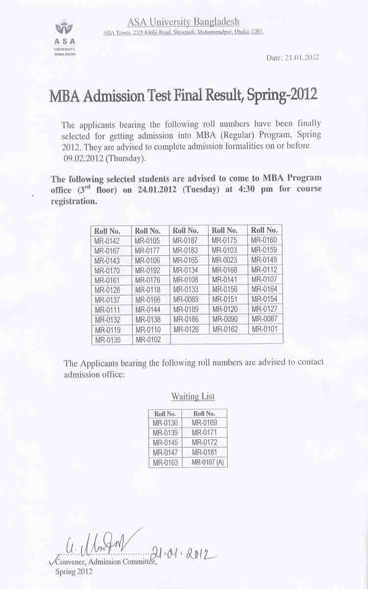 Loading Selected... (MBA Admission )